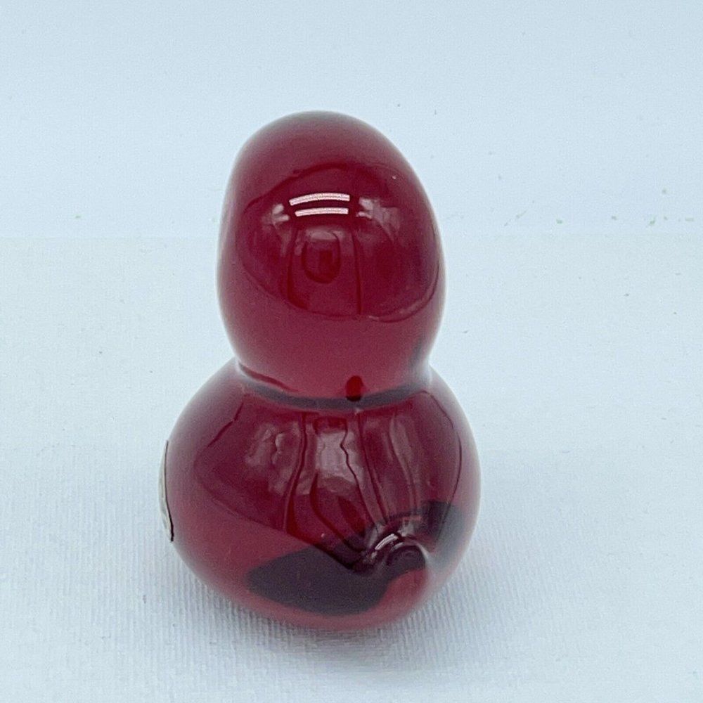 Vtg Red Duckling Art Glass Bird FM Konstglas Of Ronneby Sweden Paperweight Figur - Picture 7 of 10